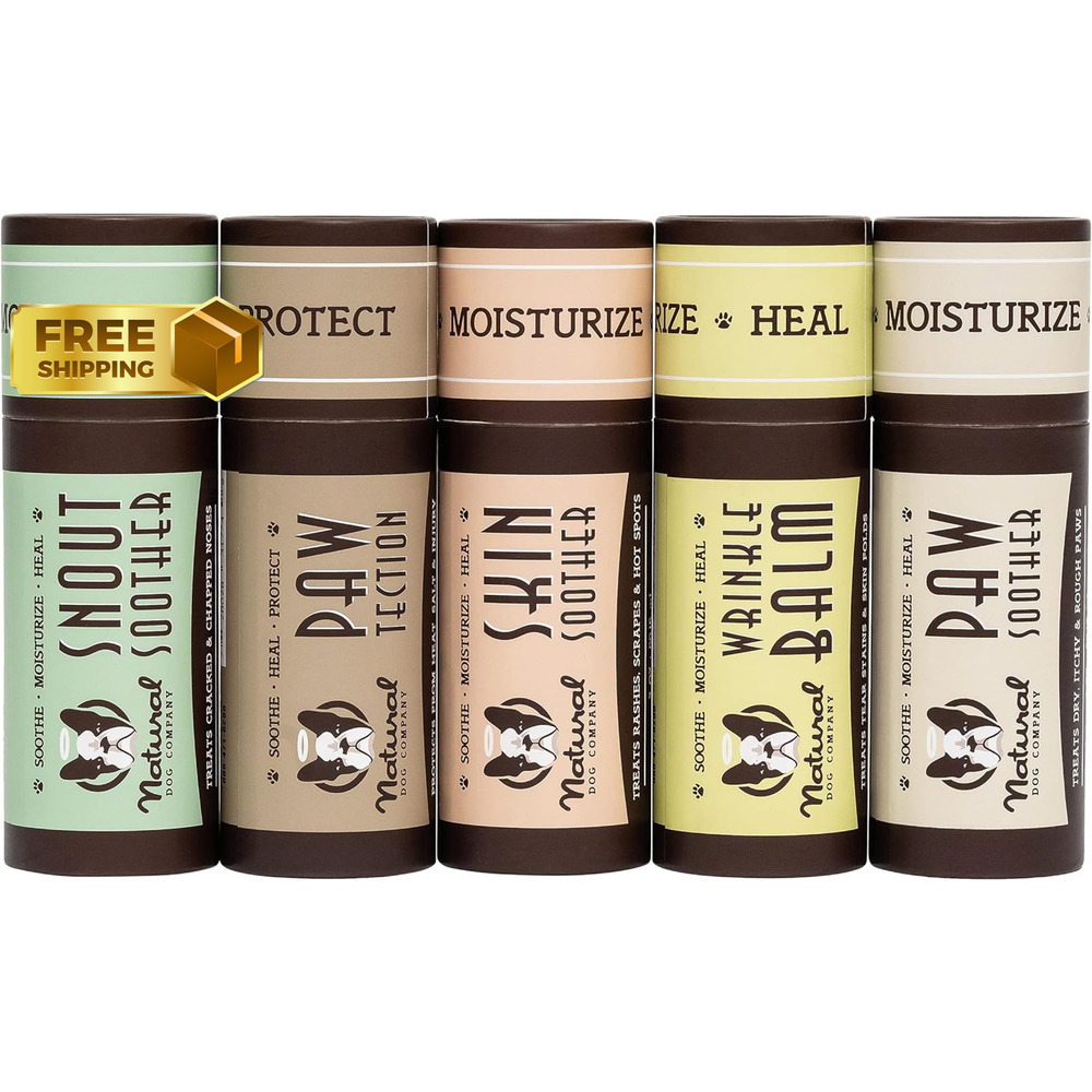Powerhouse 5 Dog Healing Balms Cracked Skin Irritation Dry Nose Organic Natural